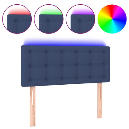 Testiera a LED Blu 90x5x78/88 cm in Tessuto