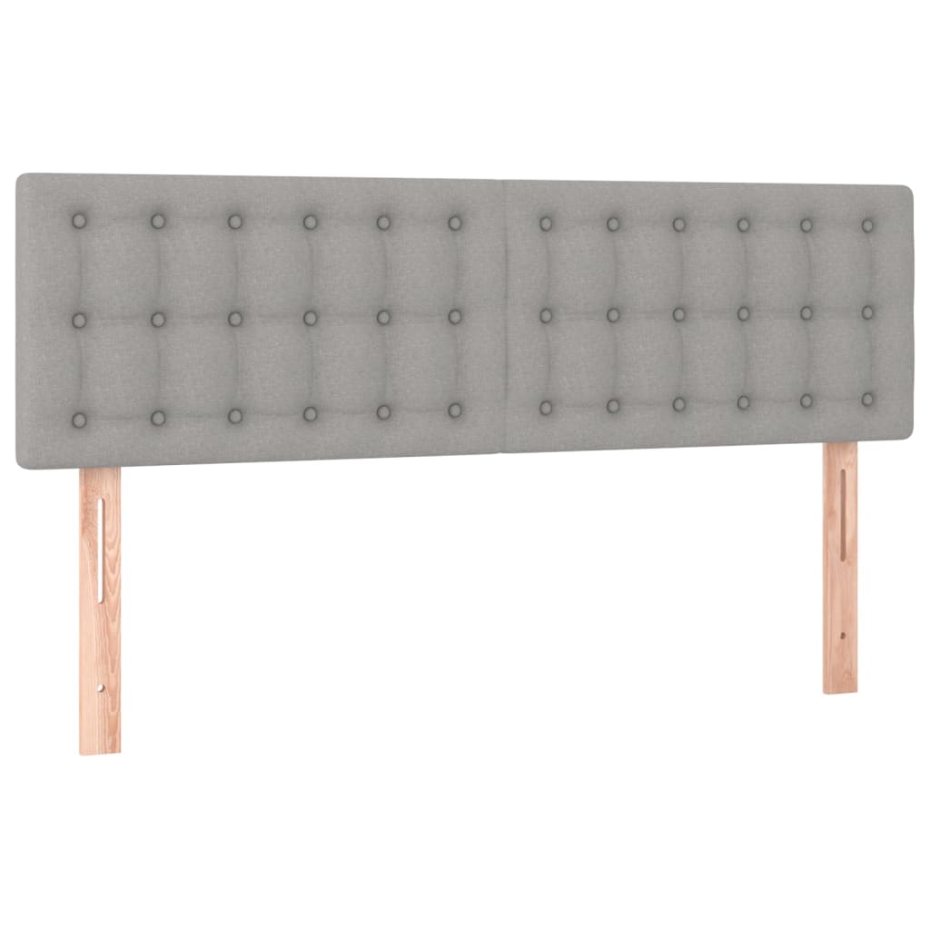 Testiera a LED Grigio Chiaro 144x5x78/88 cm in Tessuto