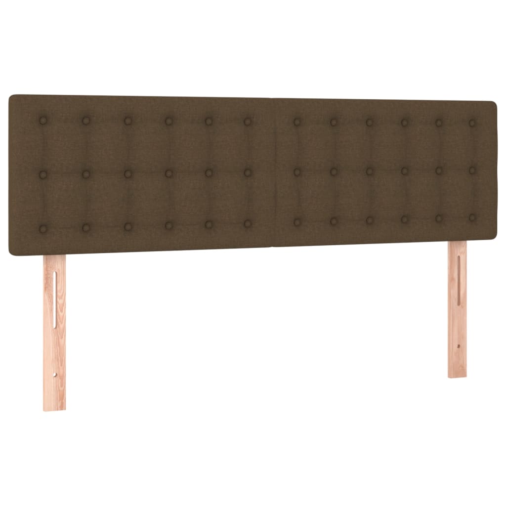 Testiera a LED Marrone Scuro 144x5x78/88 cm in Tessuto