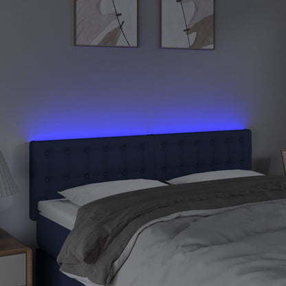 Testiera a LED Blu 144x5x78/88 cm in Tessuto