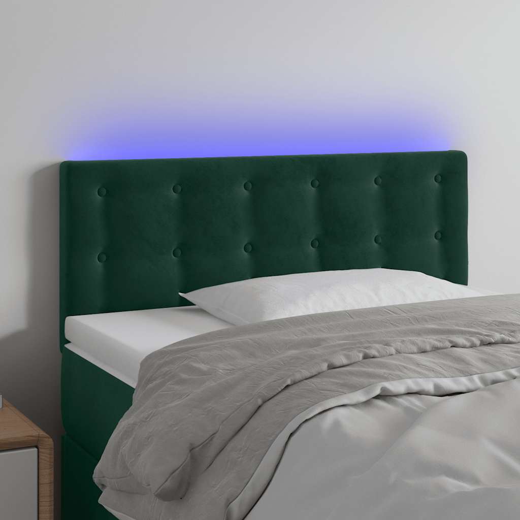 Testiera a LED Verde Scuro 80x5x78/88 cm in Velluto