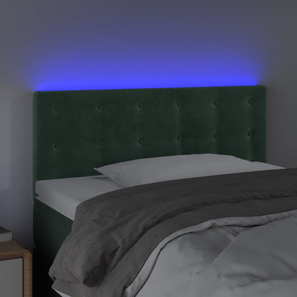 Testiera a LED Verde scuro 90x5x78/88 cm in Similpelle