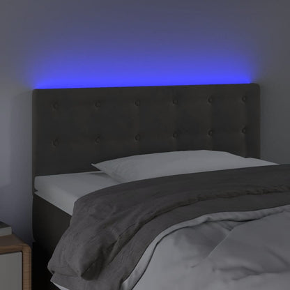 Testiera a LED Grigio Scuro 100x5x78/88 cm in Velluto