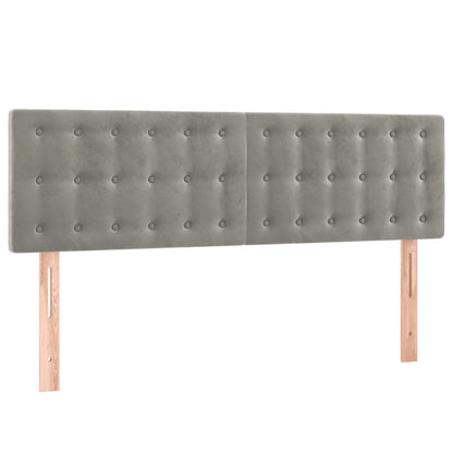 Testiera a LED Grigio Chiaro 144x5x78/88 cm in Velluto