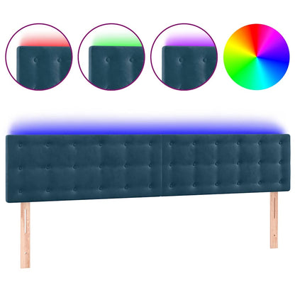 Testiera a LED Blu scuro 160x5x78/88 cm in Tessuto