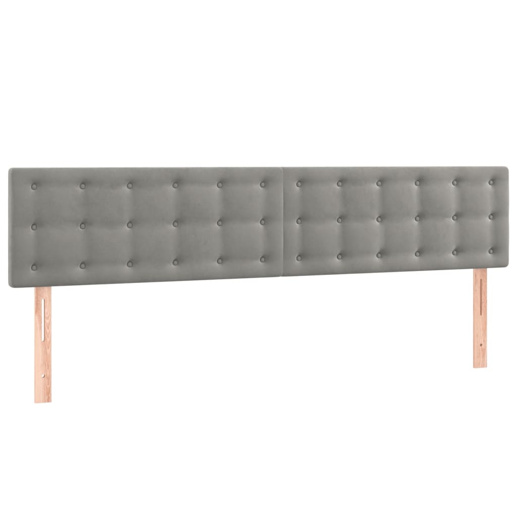 Testiera a LED Grigio Chiaro 180x5x78/88 cm in Velluto