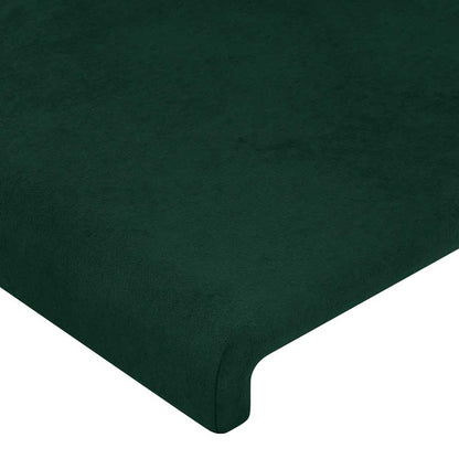 Testiera a LED Verde Scuro 160x5x118/128cm in Velluto