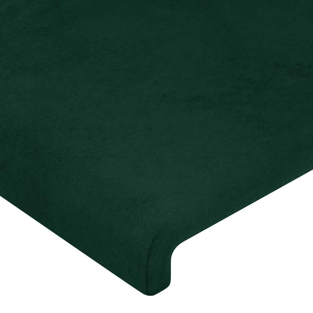 Testiera a LED Verde Scuro 200x5x118/128 cm in Velluto