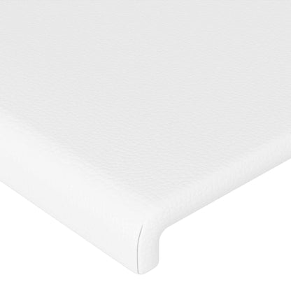 Testiera a LED Bianco 80x5x118/128 cm in Similpelle