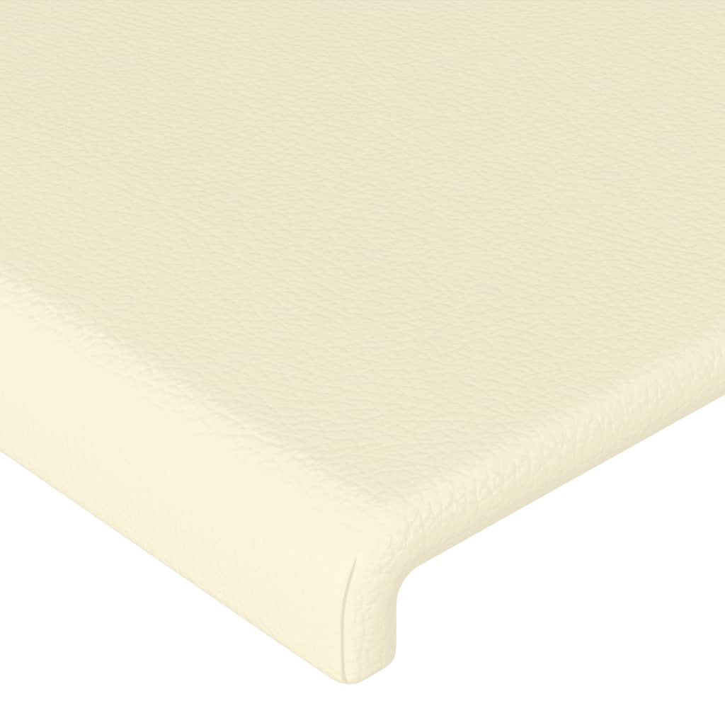 Testiera a LED Crema 180x5x118/128 cm in Similpelle