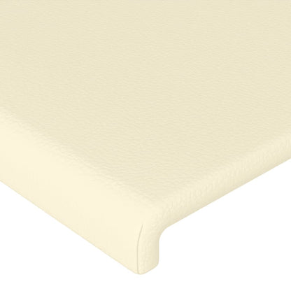 Testiera a LED Crema 180x5x118/128 cm in Similpelle