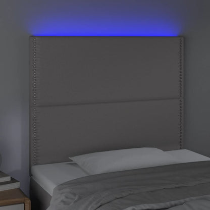 Testiera a LED Grigio 90x5x118/128 cm in Similpelle