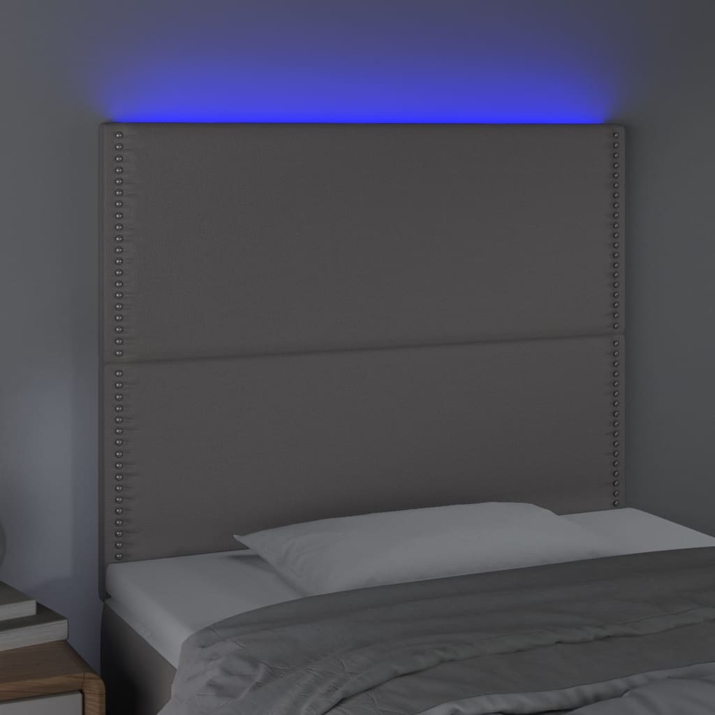 Testiera a LED Grigio 100x5x118/128cm in Similpelle
