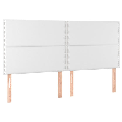 Testiera a LED Bianco 180x5x118/128 cm in Similpelle