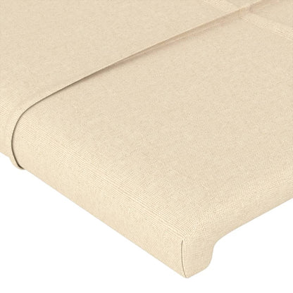 Testiera a LED Crema 144x5x118/128 cm in Tessuto