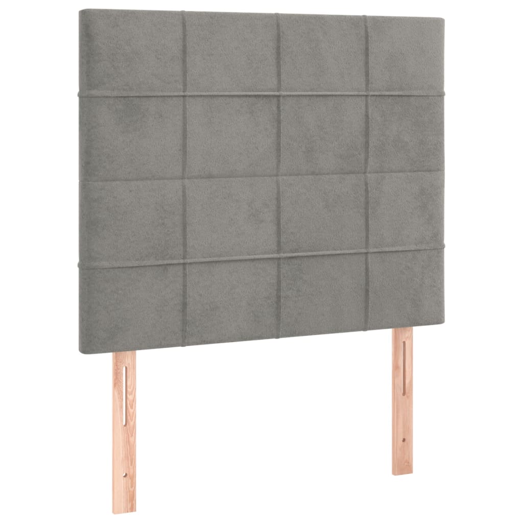 Testiera a LED Grigio Chiaro 80x5x118/128 cm in Velluto