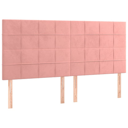 Testiera a LED rosa 200x5x118/128 cm in Velluto