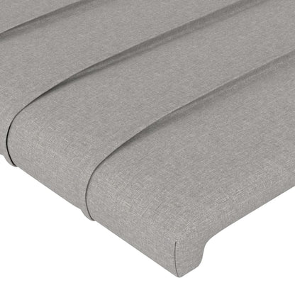 Testiera a LED Grigio Chiaro 160x5x118/128 cm in Tessuto