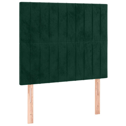 Testiera a LED verde Scuro 80x5x118/128 cm in Velluto