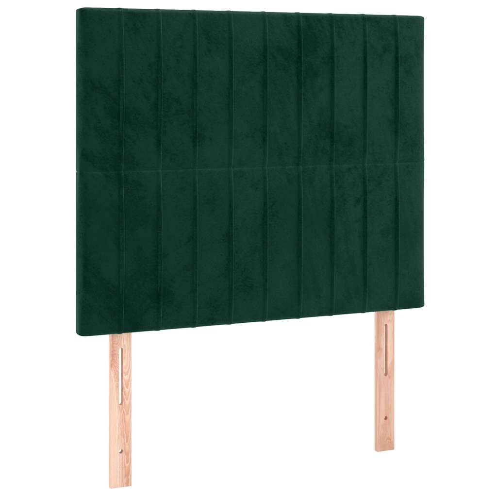 Testiera a LED Verde Scuro 100x5x118/128cm in Velluto