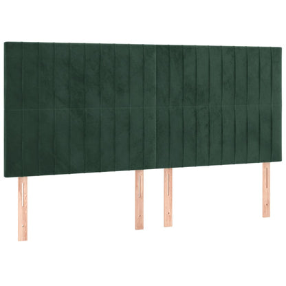 Testiera a LED Verde Scuro 160x5x118/128cm in Velluto