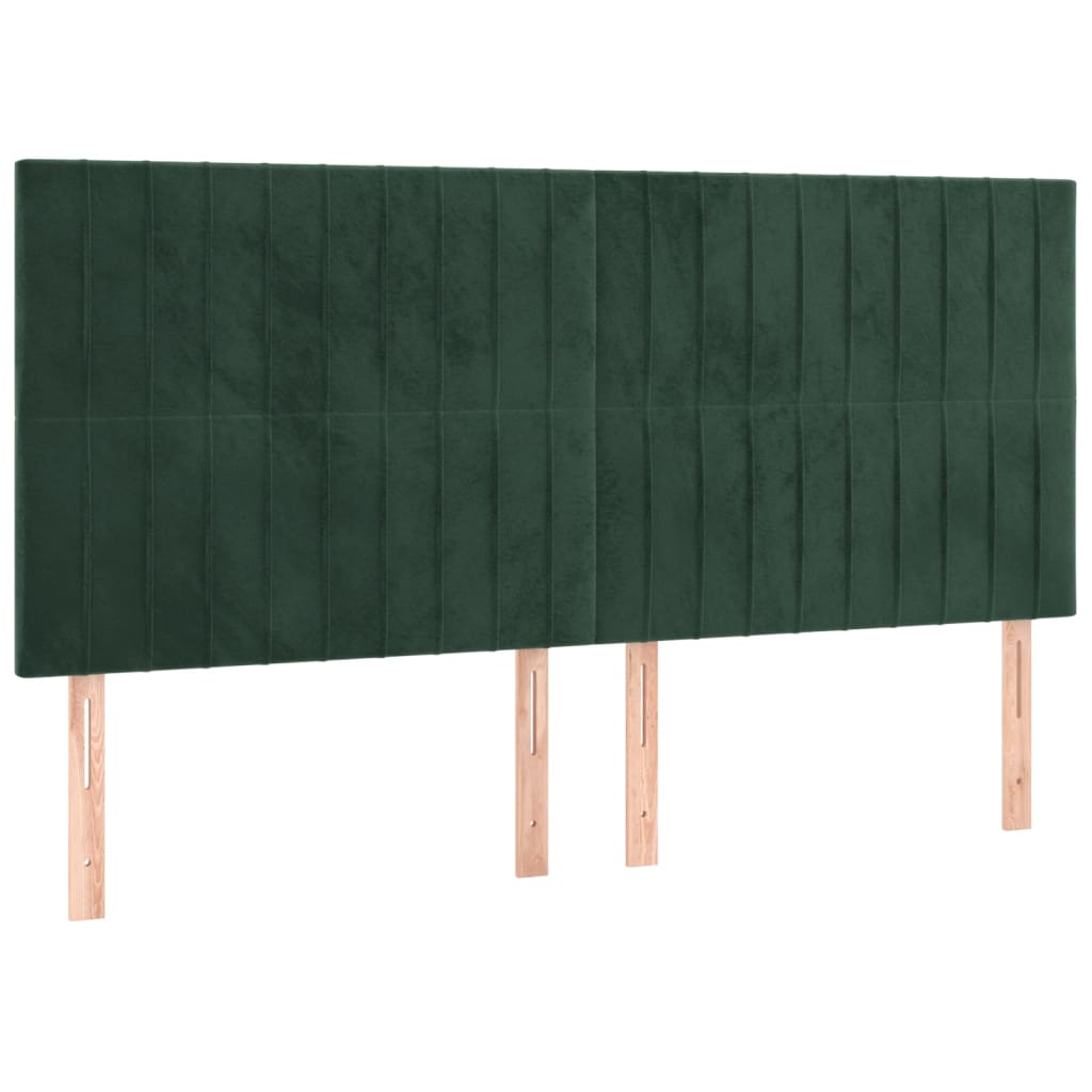 Testiera a LED Verde Scuro 200x5x118/128 cm in Velluto