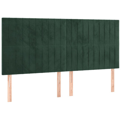 Testiera a LED Verde Scuro 200x5x118/128 cm in Velluto