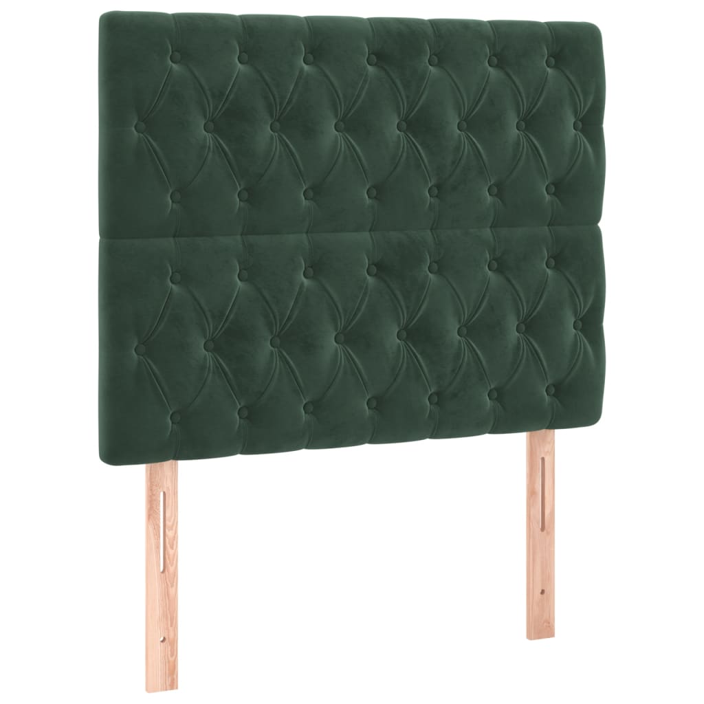 Testiera a LED Verde Scuro 100x7x118/128cm in Velluto