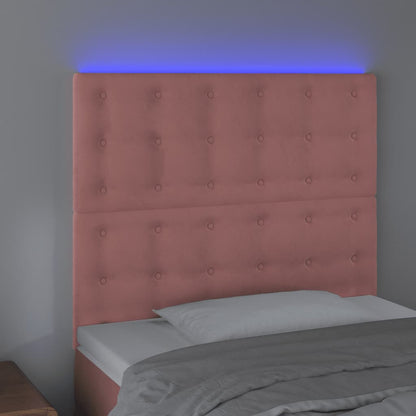 Testiera a LED Rosa 80x5x118/128 cm in Velluto
