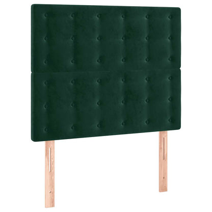 Testiera a LED Verde Scuro 90x5x118/128 cm in Velluto