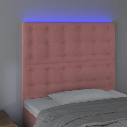 Testiera a LED Rosa 90x5x118/128 cm in Velluto