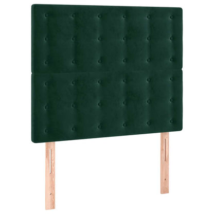 Testiera a LED Verde Scuro 100x5x118/128cm in Velluto