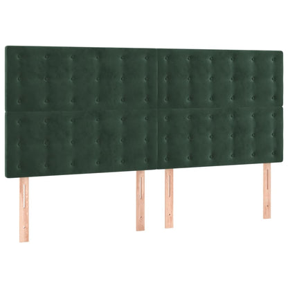 Testiera a LED Verde Scuro 160x5x118/128cm in Velluto