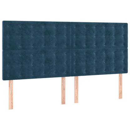 Testiera a LED Blu Scuro 160x5x118/128 cm in Velluto