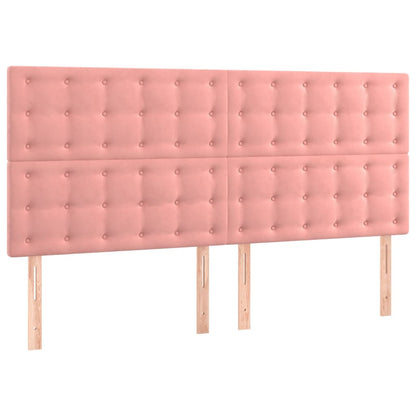 Testiera a LED Rosa 160x5x118/128 cm in Velluto