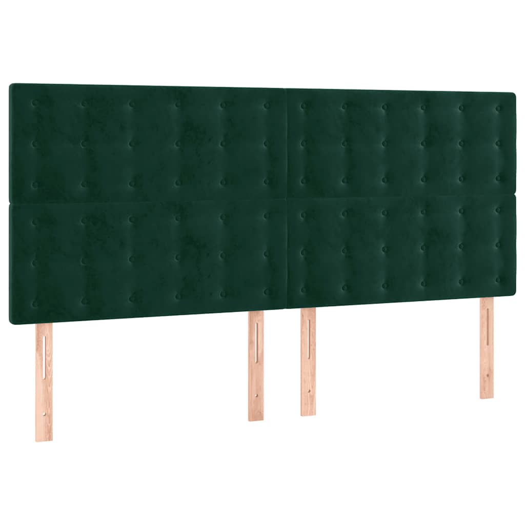 Testiera a LED Verde Scuro 180x5x118/128cm in Velluto