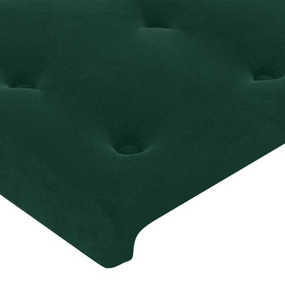 Testiera a LED Verde Scuro 180x5x118/128cm in Velluto