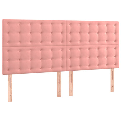 Testiera a LED Rosa 180x5x118/128 cm in Velluto