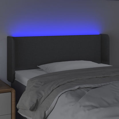 Testiera a LED Grigio Scuro 93x16x78/88 cm in Tessuto