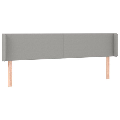 Testiera a LED Grigio Chiaro 183x16x78/88 cm in Tessuto