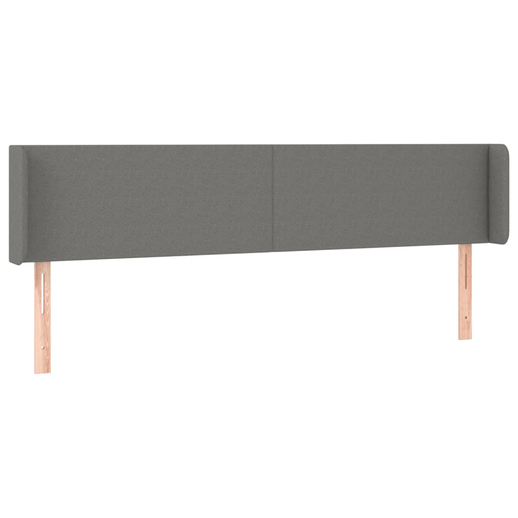 Testiera a LED Grigio Scuro 183x16x78/88 cm in Tessuto