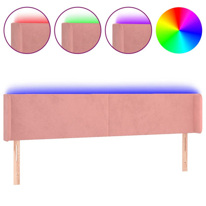 Testiera a LED Rosa 163x16x78/88 cm in Velluto