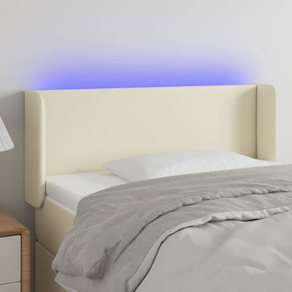 Testiera a LED Crema 83x16x78/88 cm in Similpelle