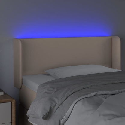 Testiera Cappuccino a LED 83x16x78/88 cm in Similpelle