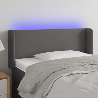 Testiera a LED Grigio 93x16x78/88 cm in Similpelle