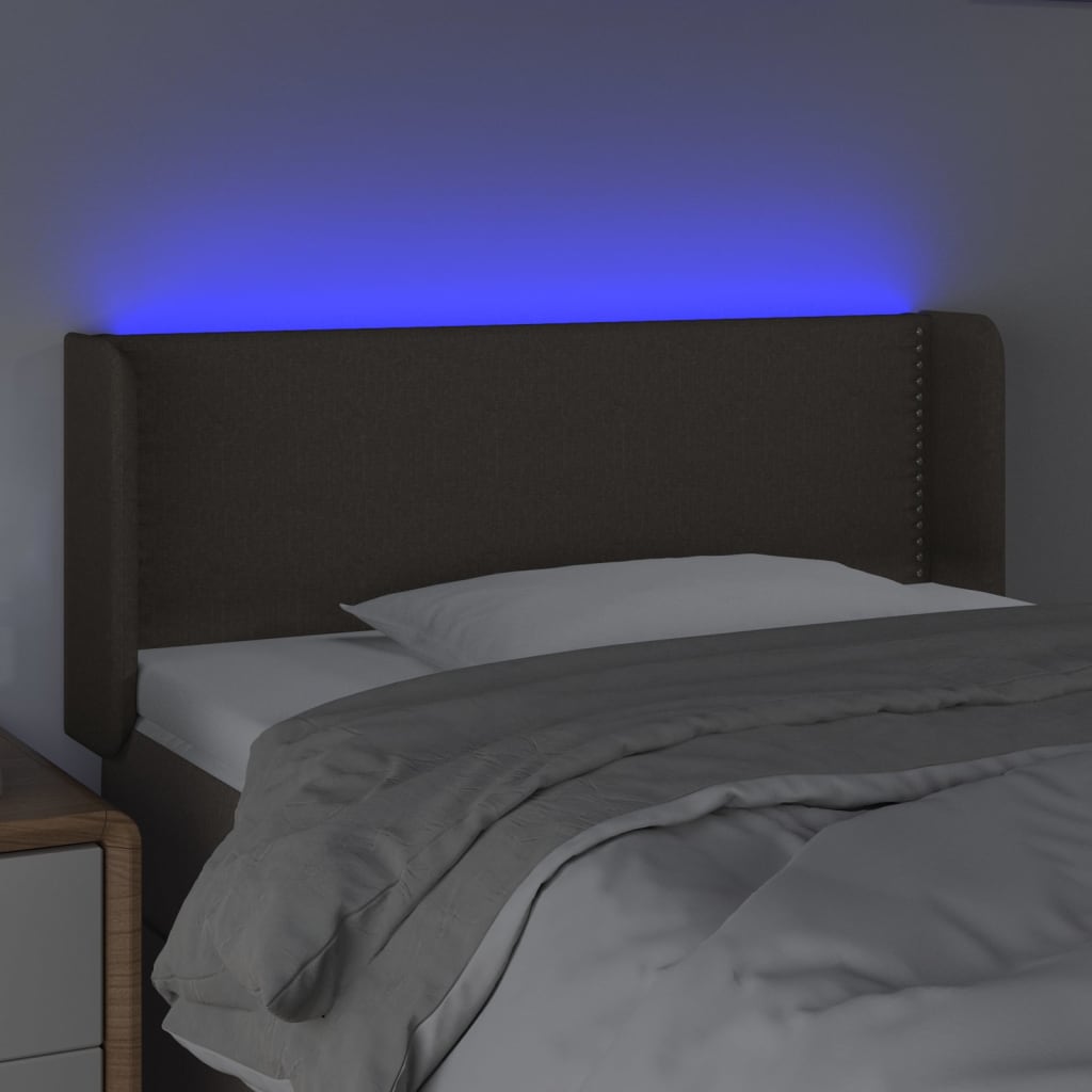 Testiera a LED Tortora 83x16x78/88 cm in Tessuto