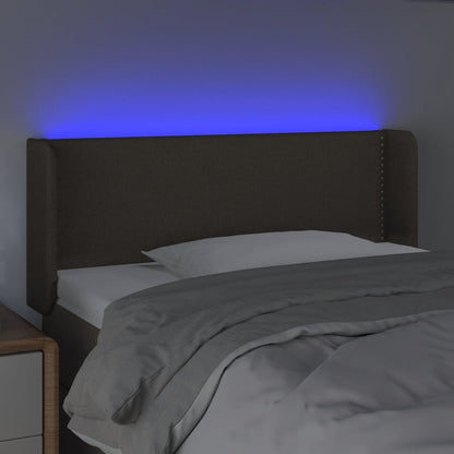 Testiera a LED Tortora 103x16x78/88 cm in Tessuto