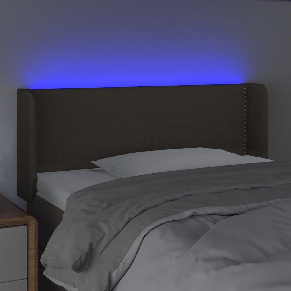 Testiera a LED Tortora 103x16x78/88 cm in Tessuto