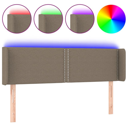 Testiera a LED Tortora 147x16x78/88 cm in Tessuto