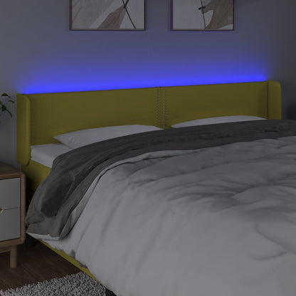 Testiera a LED Verde 163x16x78/88 cm in Tessuto